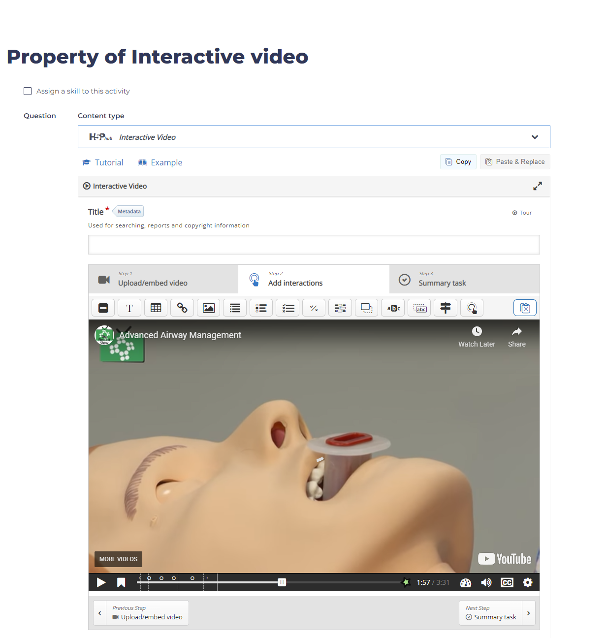 vidéo interactive sur les activités h5p lms